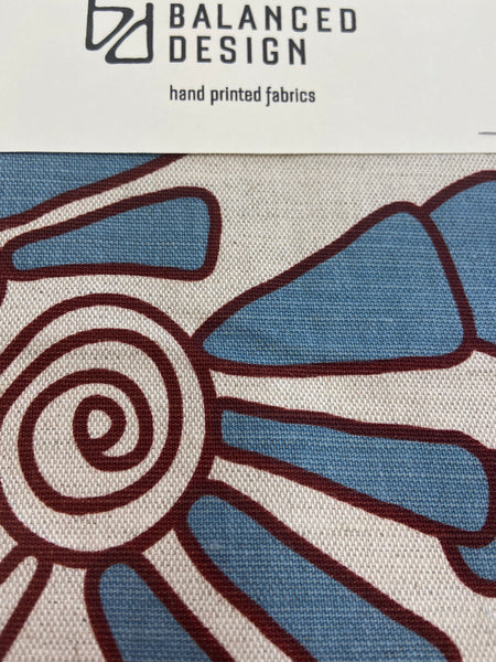 ALEX BLUE/WINE on natural SWATCH