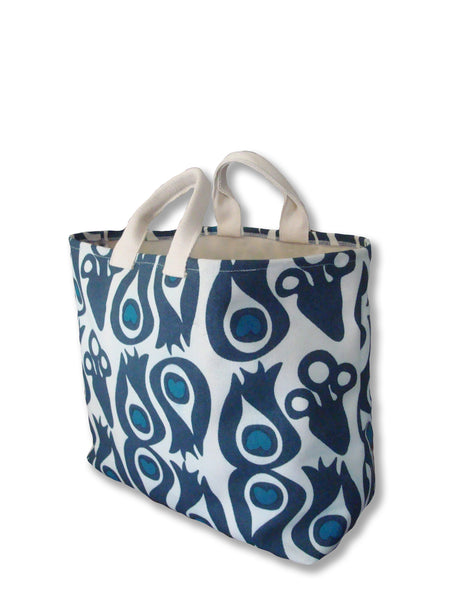 Peacock Extra Large Boat Tote Bag in Slate Blue