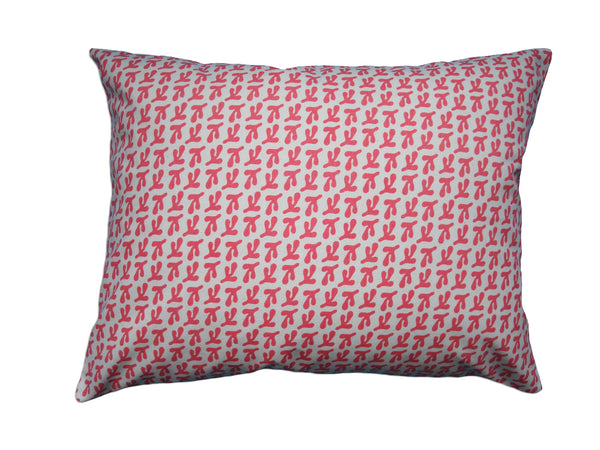 BIRD'S FEET - Hand Printed Tango Pink  Canvas Pillow, Modern Artisan Design