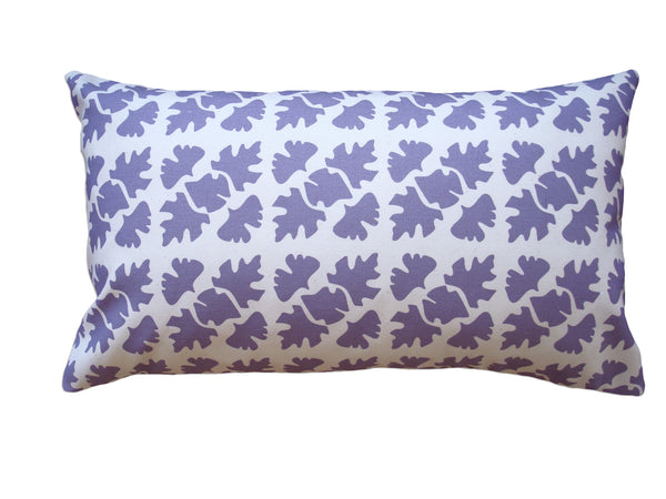 SHADE CHECK- Lavender Hand Printed Canvas Pillow, Modern Artisan Design
