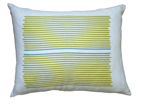 Louis Yellow Blue Stripes Linen Pillow