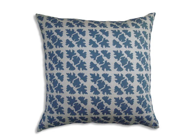 SHADE Leaves Blue Linen Pillow