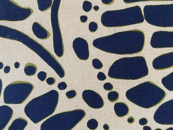 WINGS NAVY/MOSS on Natural SWATCH