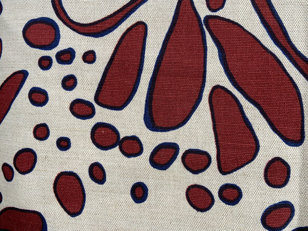 WINGS WINE/NAVY on Natural SWATCH