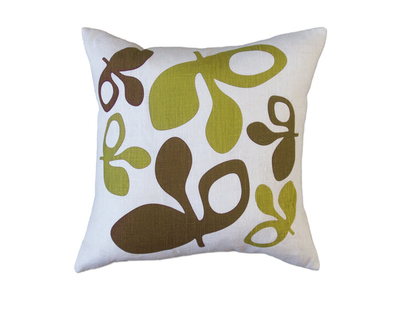 Pod Brown Green Linen Pillow