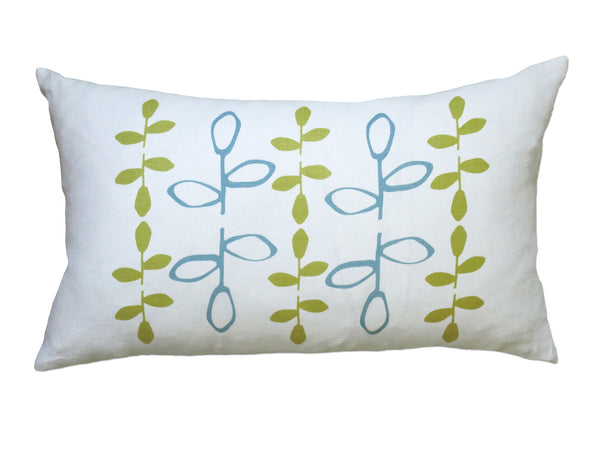 Branch Blue Yellow Linen Pillow