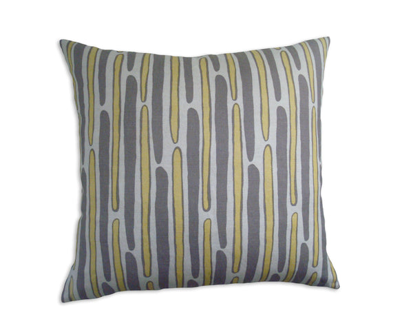 Morris Yellow Gray Stripes Linen Pillow