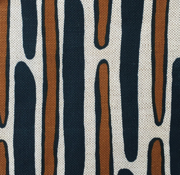 MORRIS TEAL/NUTMEG on natural yardage