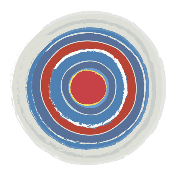 Geometric Circles Nautical Red Blue Fine Art Print