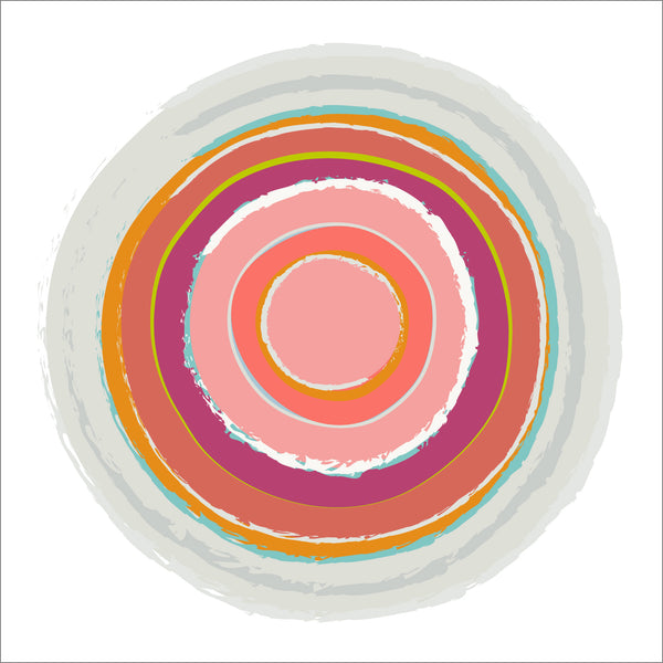 Geometric Orange Pink Circles Fine Art Print