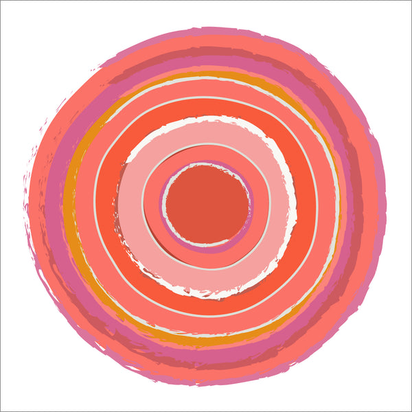 Geometric Red Pink Circles Fine Art Print